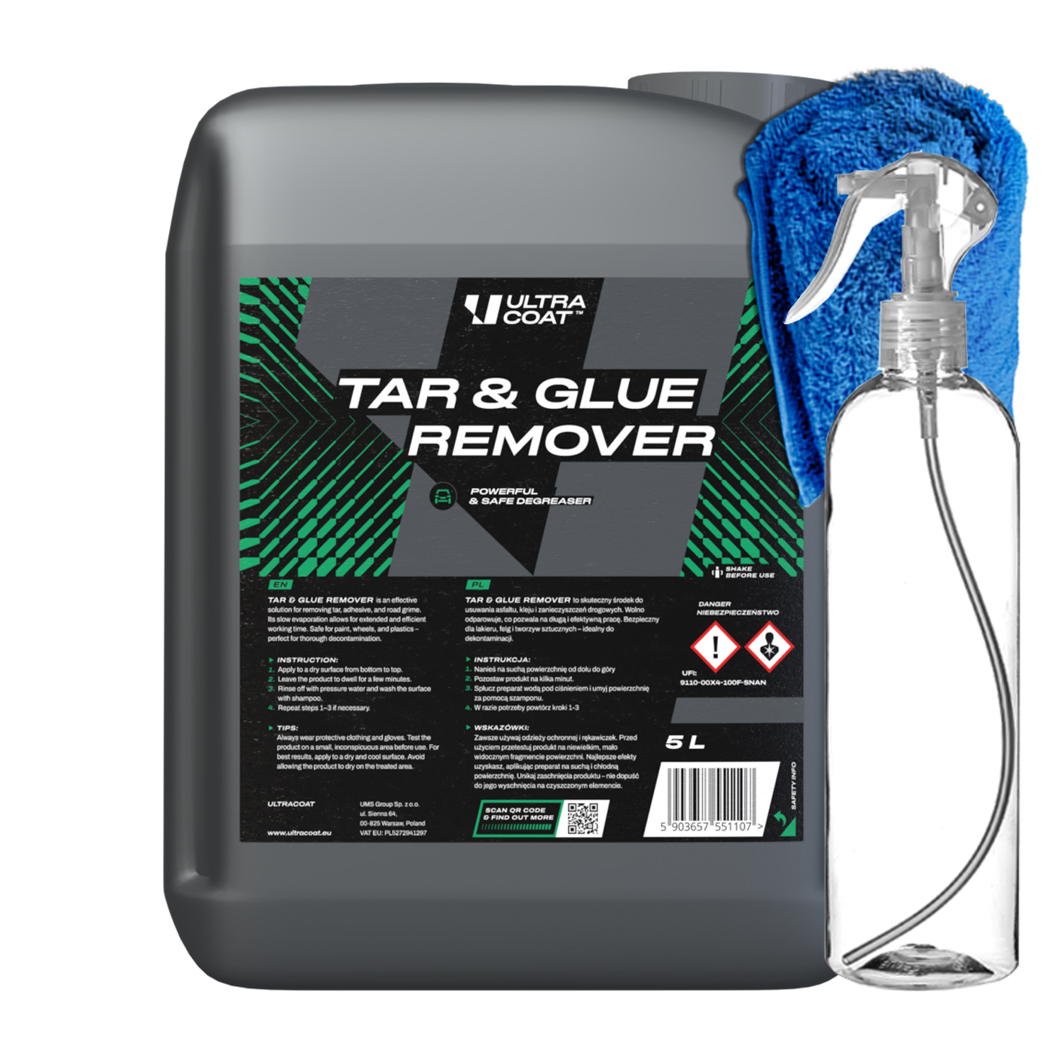 Ultracoat Tar & Glue Remover 5L prostriedok na odstraňovanie asfaltu, lepidla