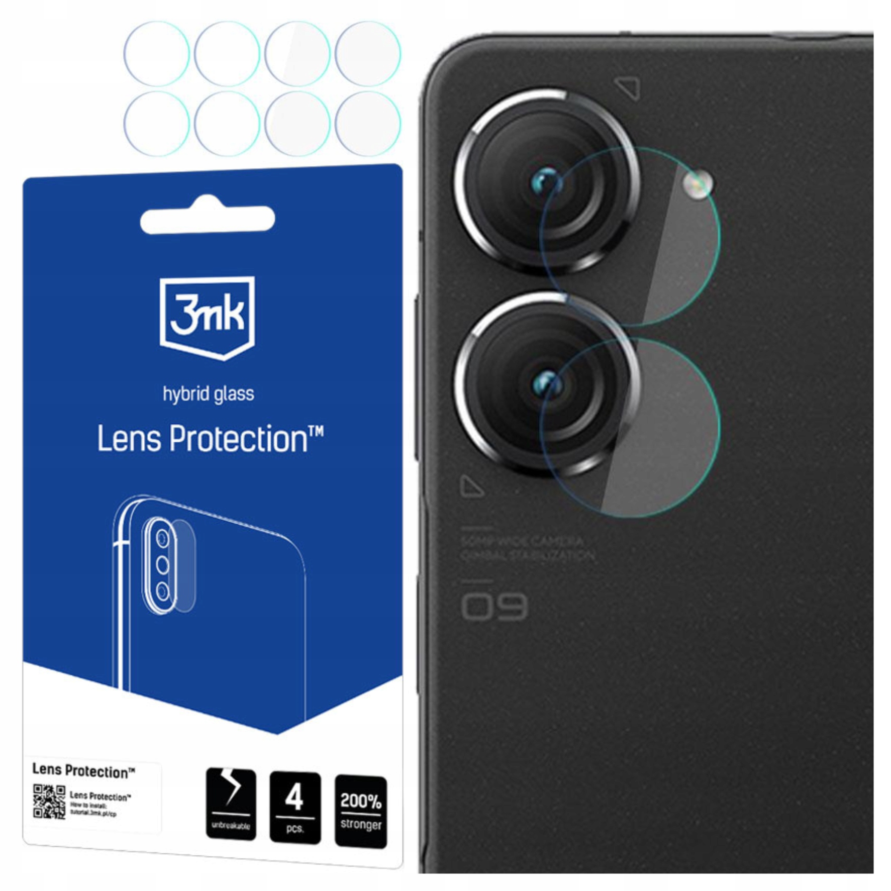 3MK Lens Protection Do Asus Zenfone 9 Szkło Hibrydowe Ochrona Ekranu