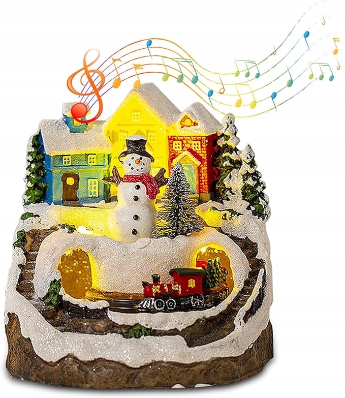 Vánoční Vesnice S Osvětlením, Hudební Figurka, Dekorace