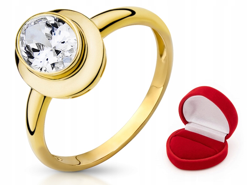

Złoty pierścionek z Cyrkonią Swarovski 333 8K r 8