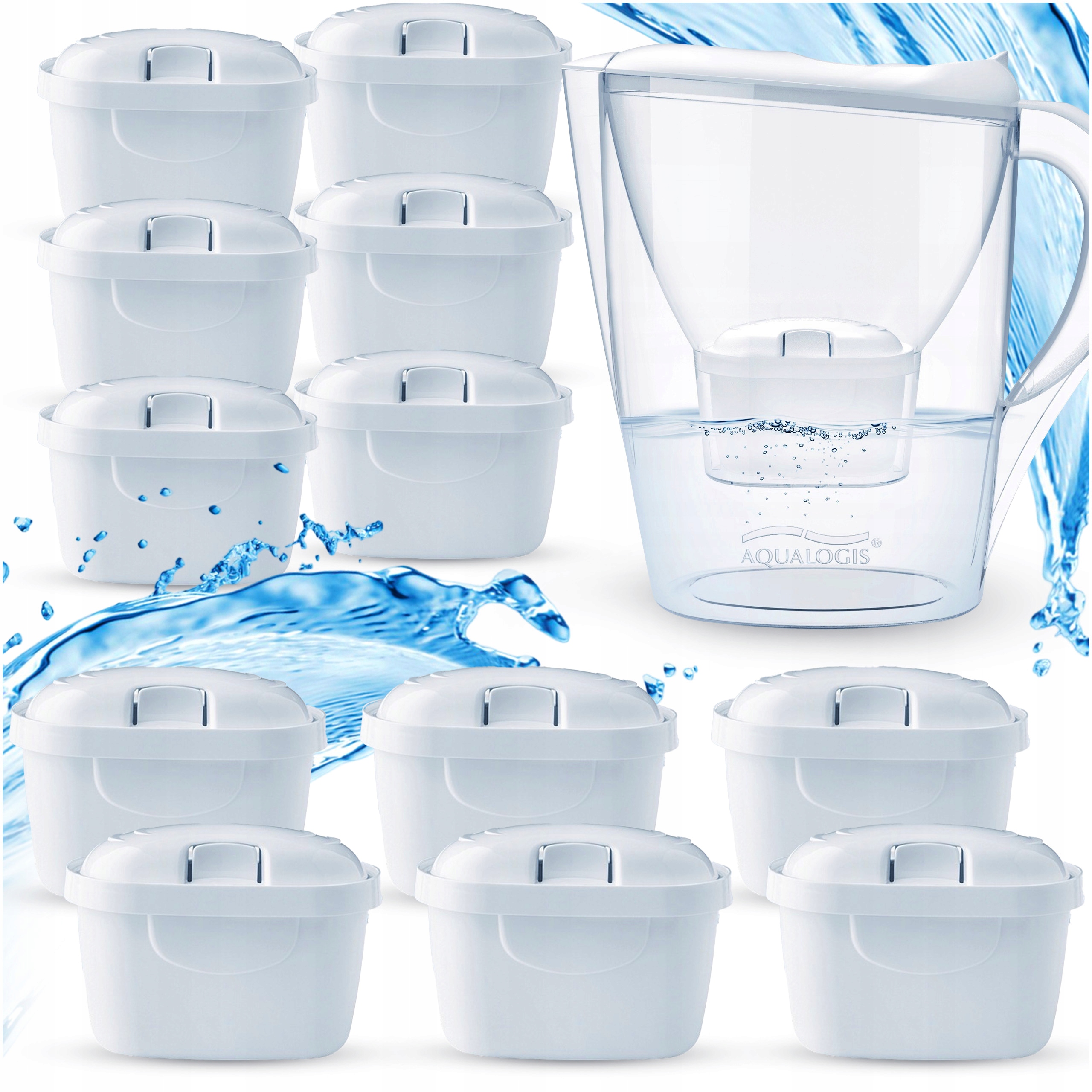 Dzbanek Filtrujący Aqualogis Harmony 2,6L 12 Wkładów Pure+ Do Dzbanka