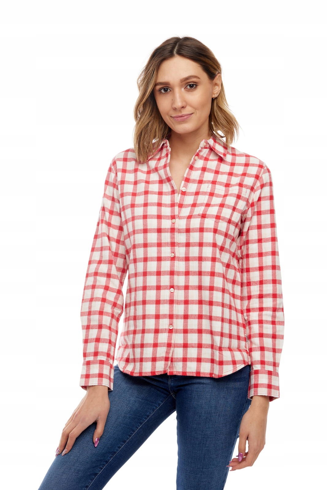 Dámská košile Wrangler Ls 1PKT Shirt Lollipop Red W5Z1T2XSK Xs