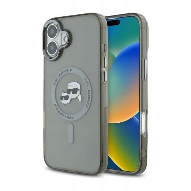 Pouzdro pro iPhone 16 Karl Lagerfeld IML Metal Karl&Choupette černé