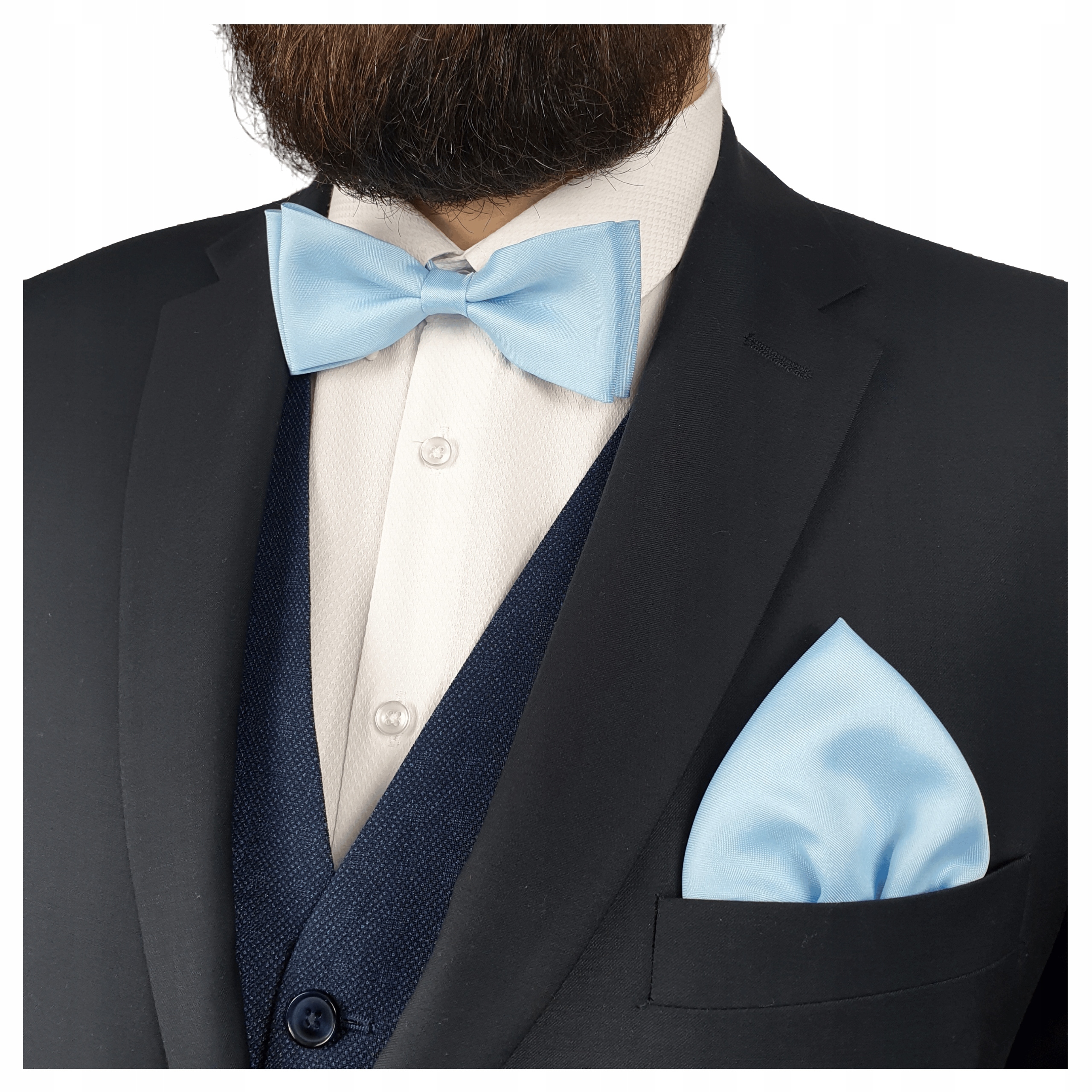 NIEBIESKA MUCHA BŁĘKITNA MUSZKA WYPUSTKĄ POSZETKĄ