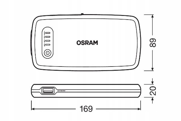 JUMP STARTER BOOSTER POWERBANK 12V 300A 6000mAh Producent code OBSL200