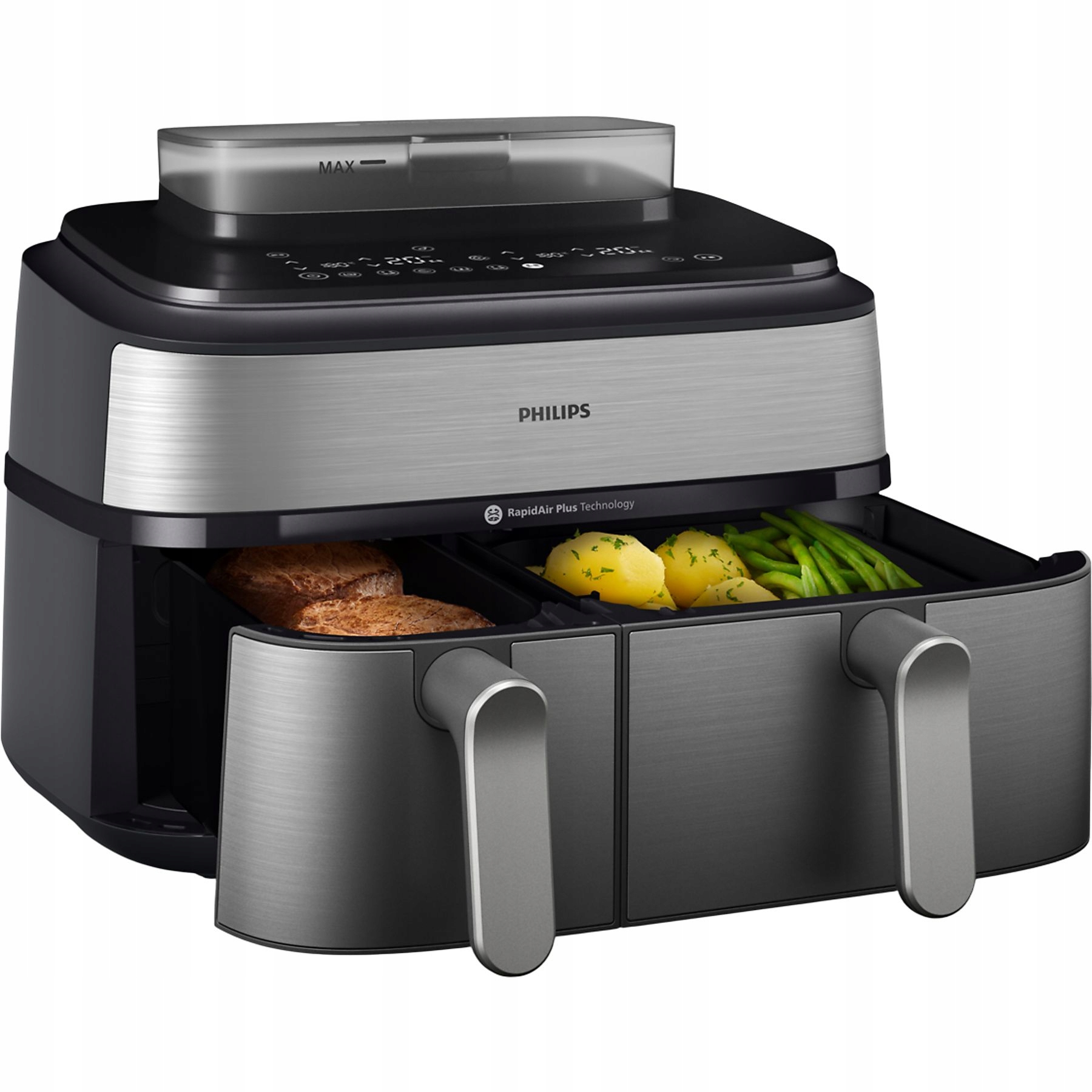 Teplovzdušná fritéza Airfryer Philips 9L 2750W NA555/00 Dva Koše