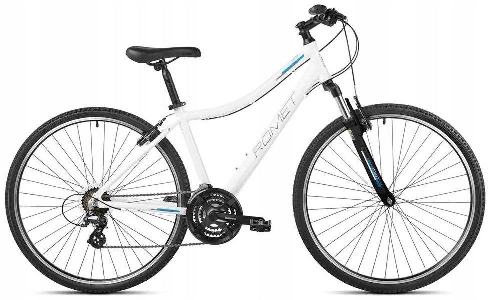 Rower crossowy damski Romet Orkan D 28 L(19") biało-szary- szary widelec