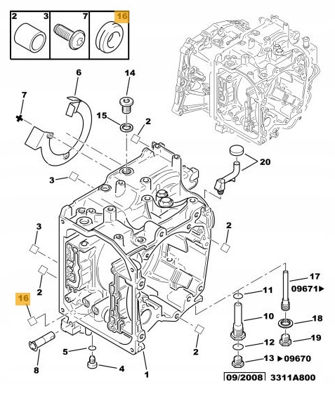 ORING AUTOMATYCZNEJ SKRZYNI BIEGÓW AL4 DP0 221916 Producent części Citroen OE