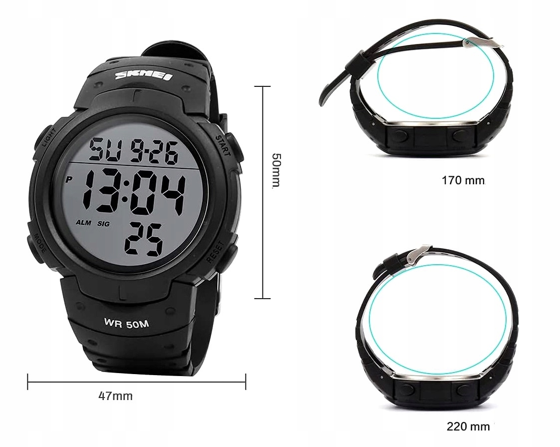 Męski Zegarek LED SKMEI stoper data Elektroniczny Płeć mężczyzna