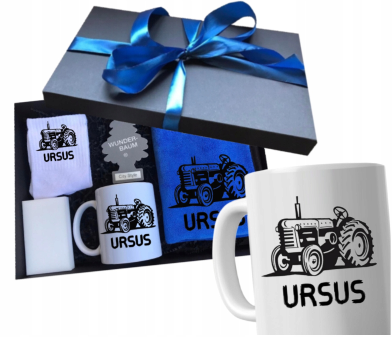 Sada dárek pro farmáře řidiče Ursus traktor narozeniny krabička s hrnkem