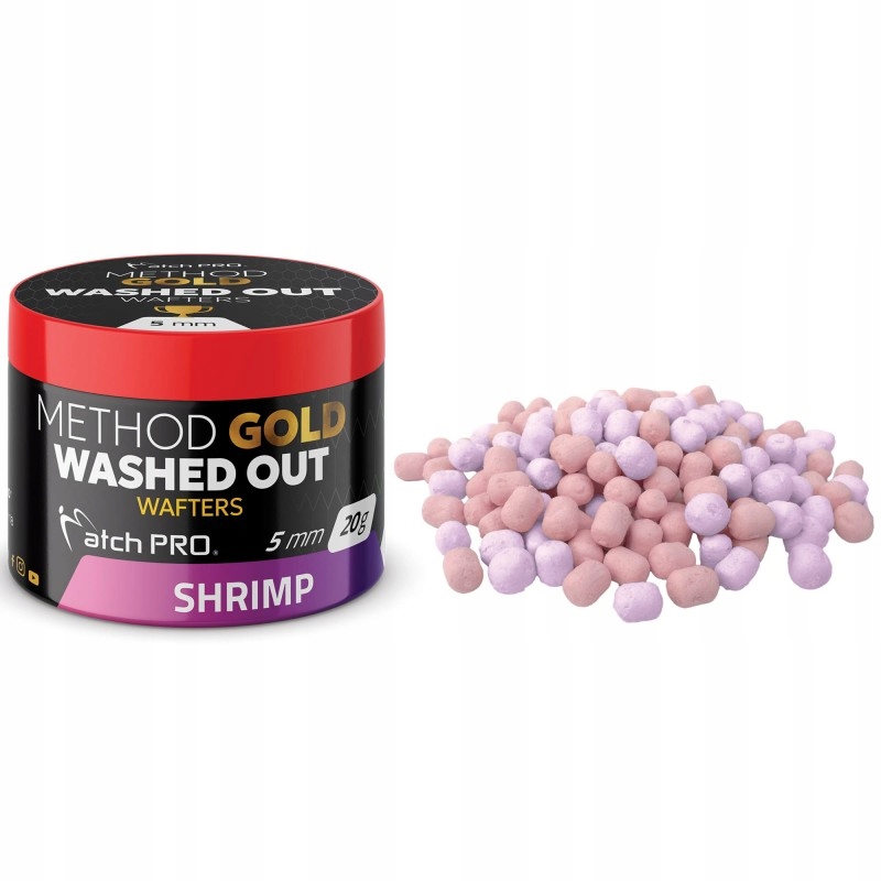 Przynęta Method Gold Wafters Washed Out 5mm Shrimp Krewetka MatchPro