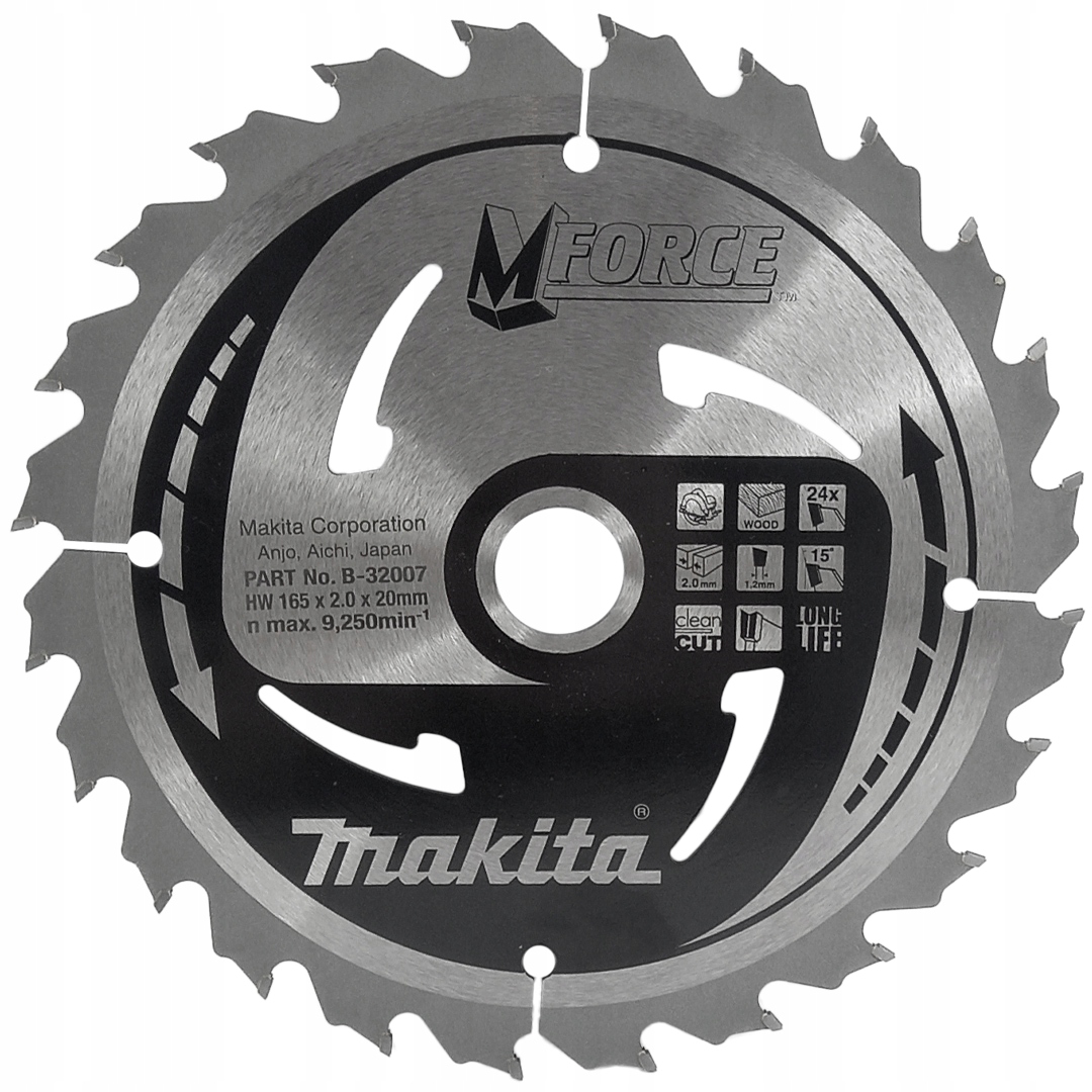 

Piła tarczowa 165x20mm Mforce 24z Makita B-32007