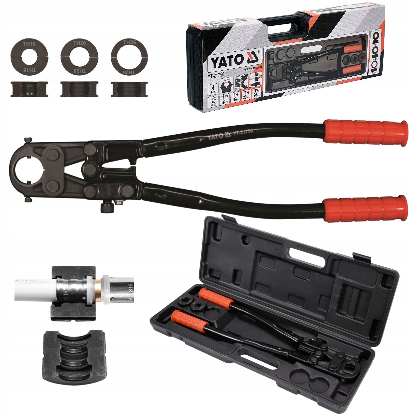 Yato Pražská Lisovačka Trubek Pex-al-pex Matrice 16 mm 20 mm 26 mm YT-21750