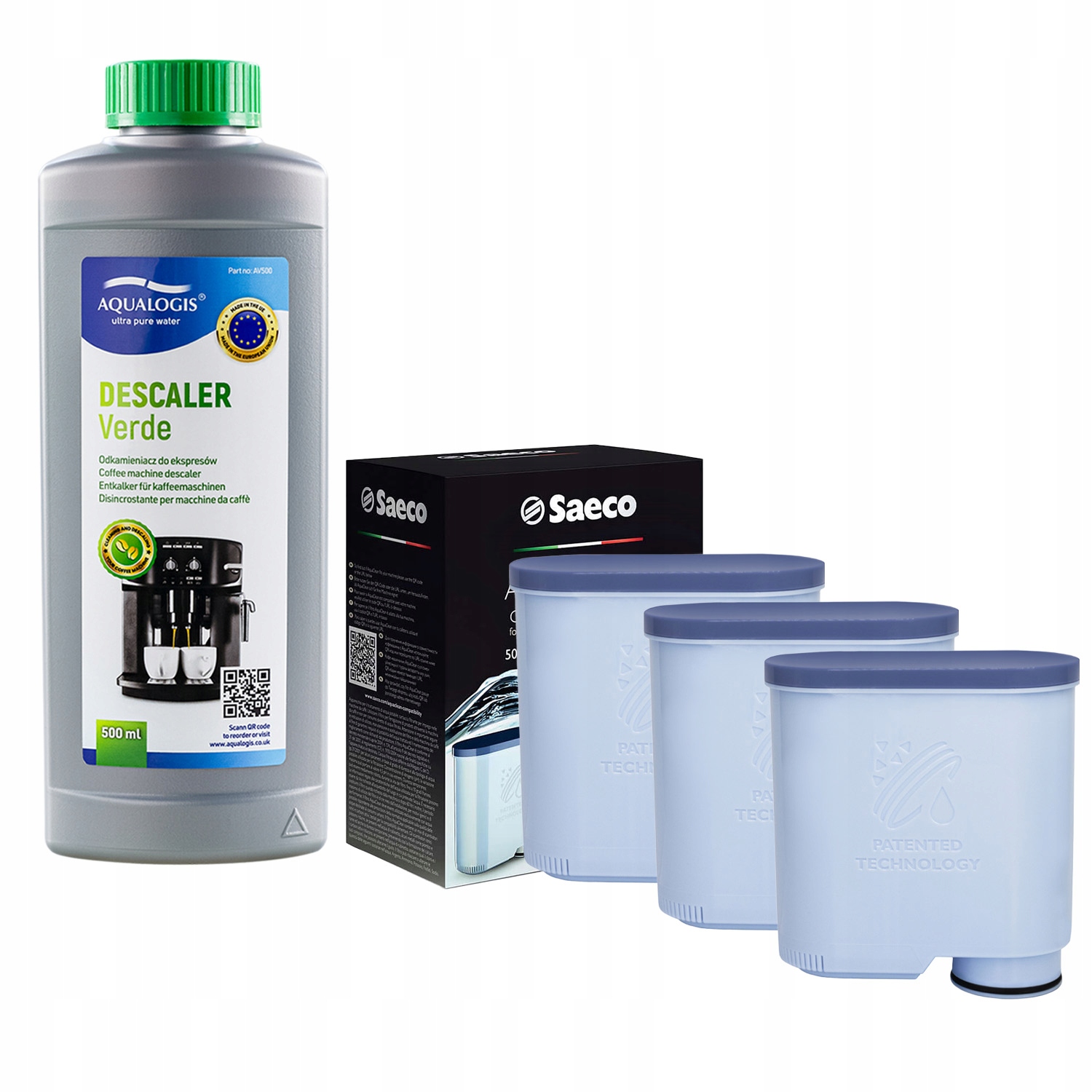 3x filtr do kávovaru Saeco Aquaclean CA6903 odvápňovač Verde 500 ml