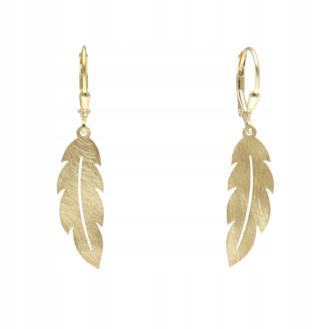 Náušnice peříčka stříbro pozlacené