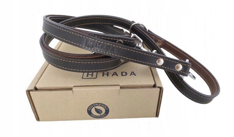 Smycz Regulowana Przepinana Skórzana Hada Brązowa