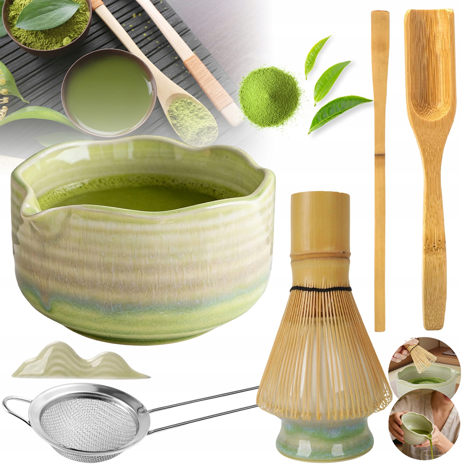 Matcha Zestaw Do Herbata 7 W 1 Miłośnicy Matchy Na Prezentowy