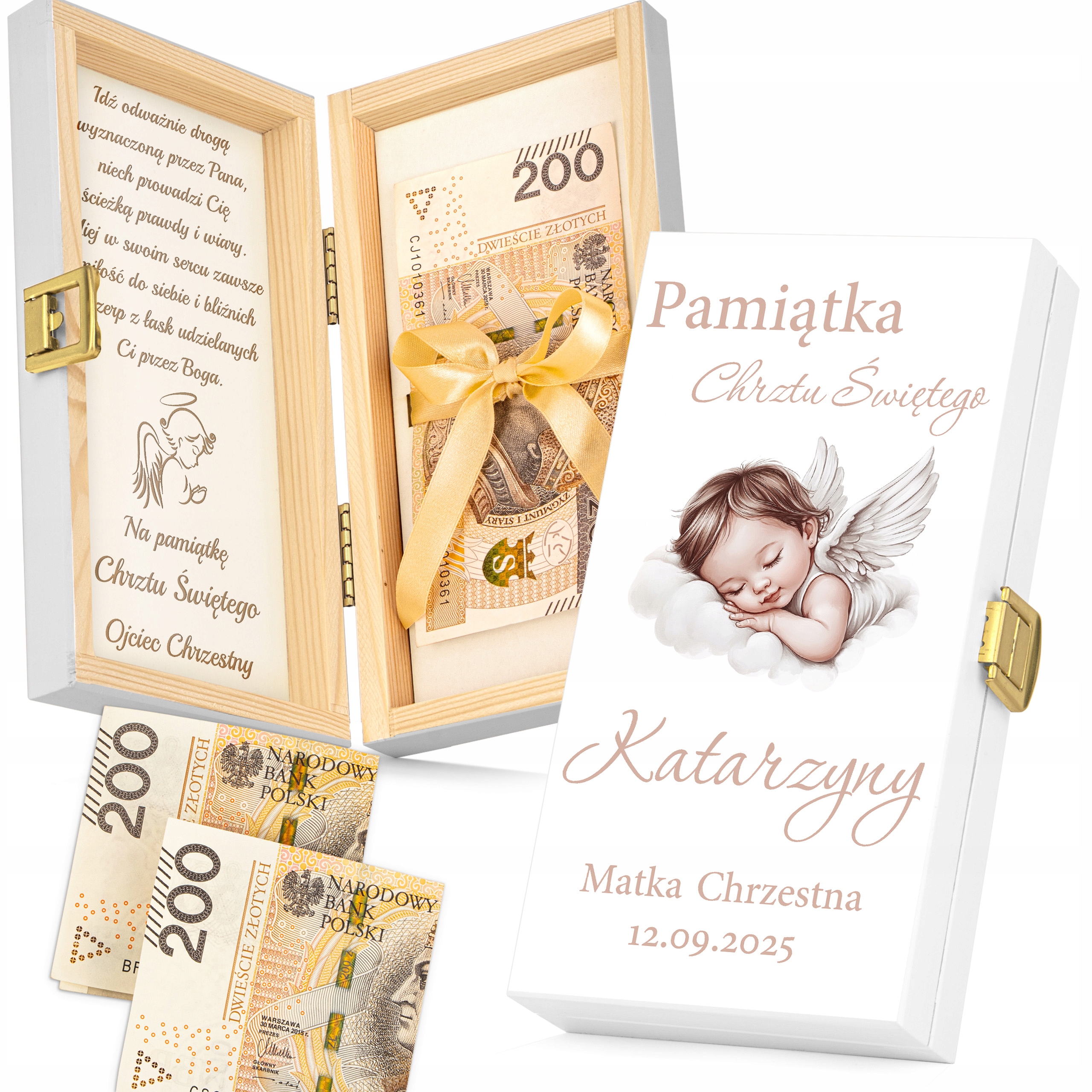 Dárek Ke Křtinám Svatého Krabička na peníze Dárek na křtiny se jménem