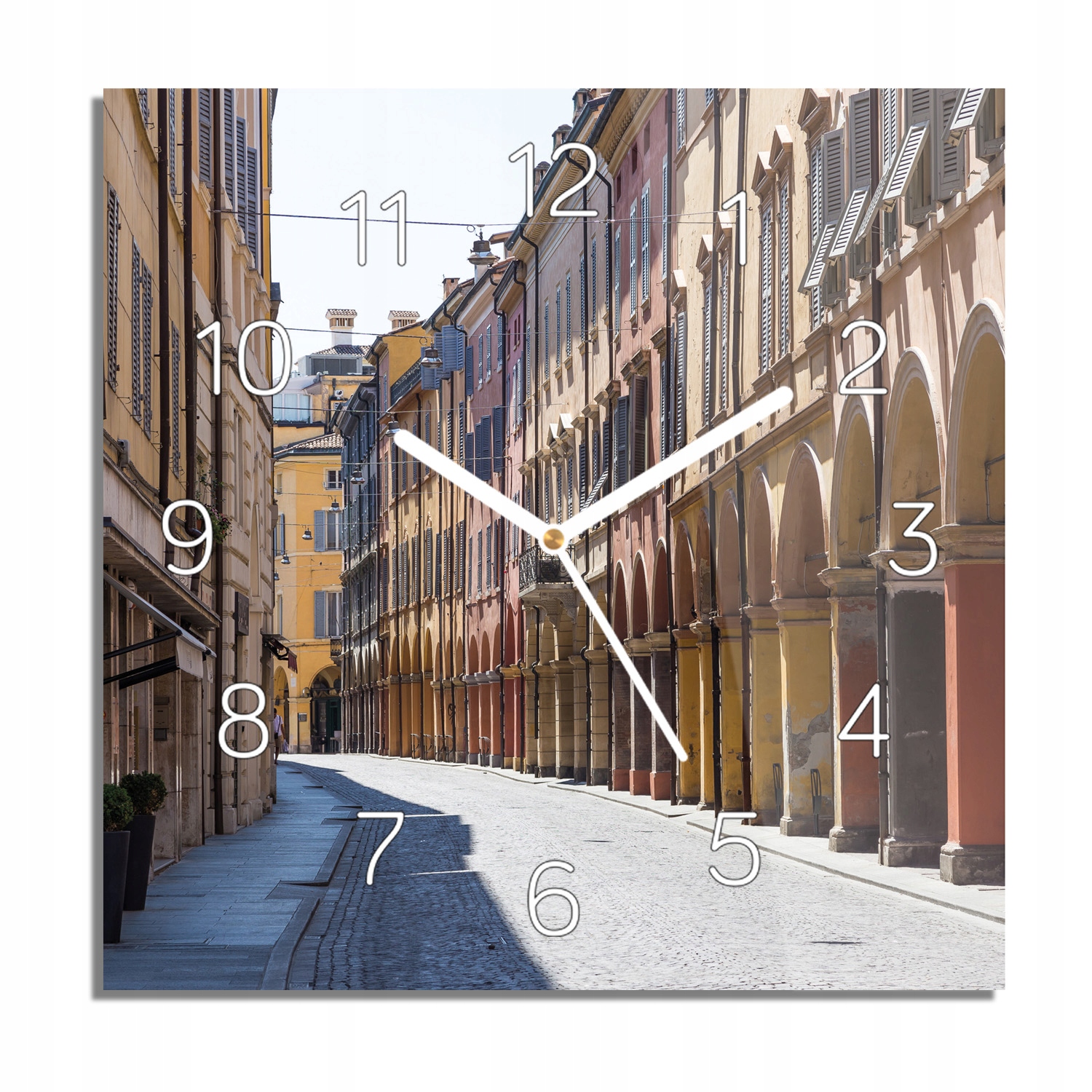 

Ulica miasto domy zegar szklany do pokoju 30x30