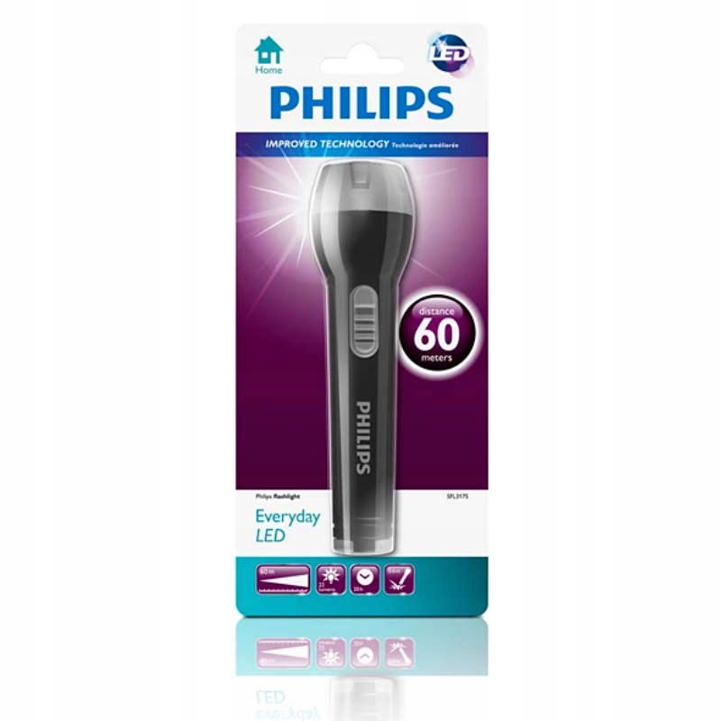 Philips Latarka Led Odporna Na Baterie 2xAA Czarna SFL3175/10