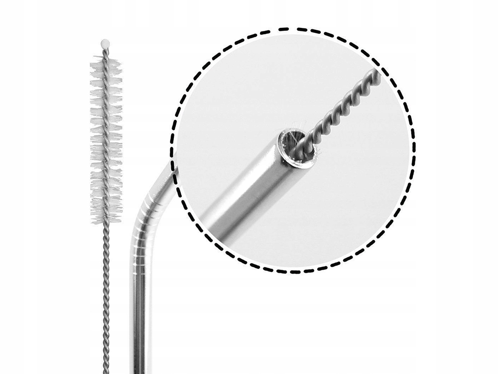 8X SŁOMKI RURKI METALOWE WIELORAZOWEGO UŻYTKU EKO CZYŚCIKI DO PICIA SHAKE Średnica 8 mm