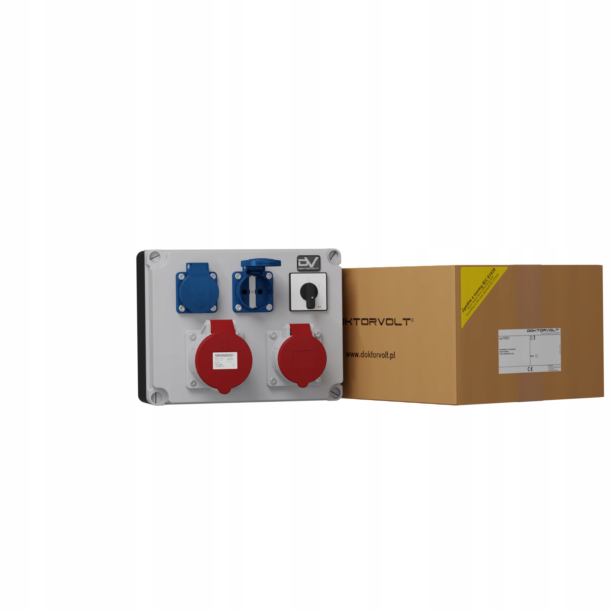 Stavební rozvaděč 32A 16A 2x230V s konektorem 0-1 DV-9610-D