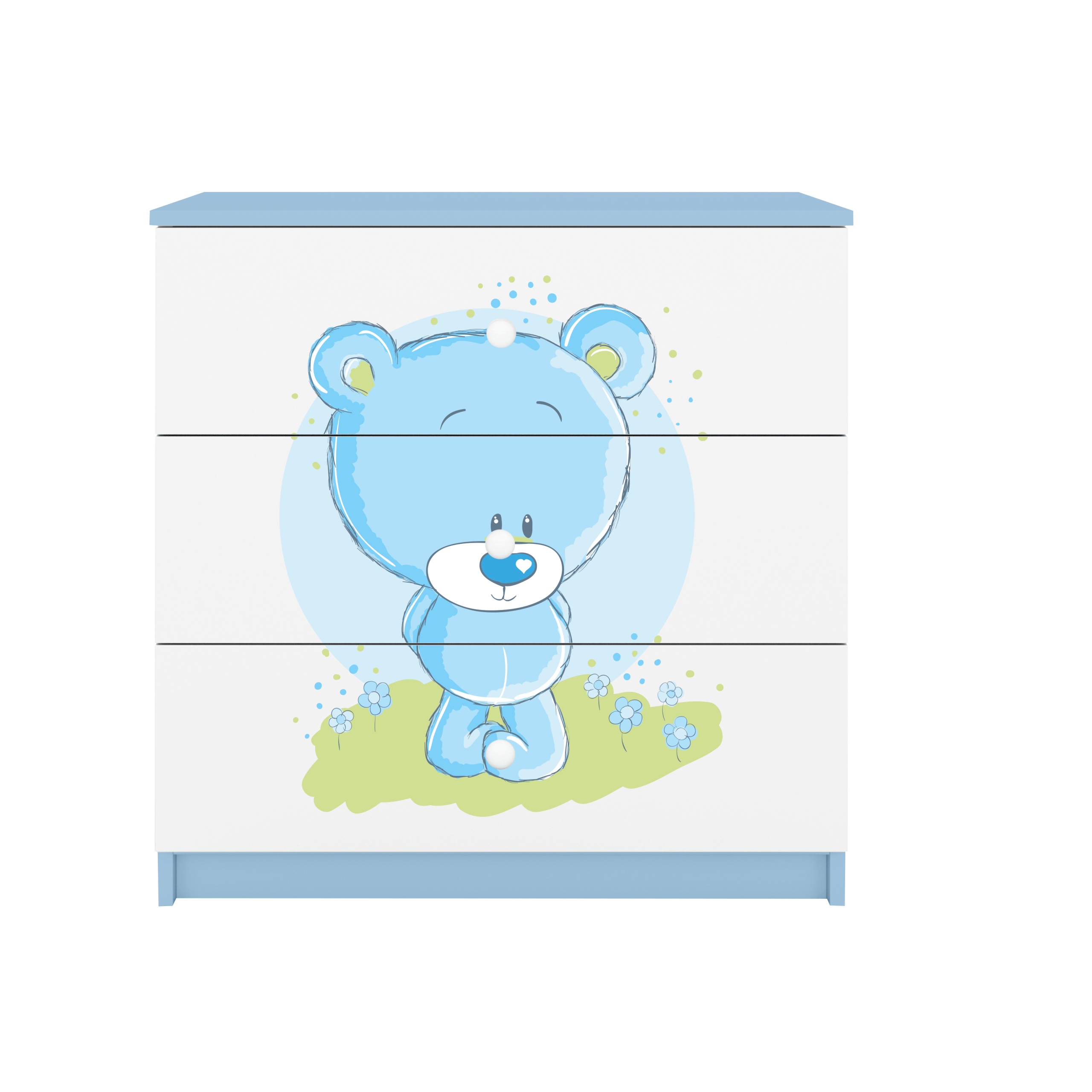 Komoda Babydreams Modrá grafika modrý medvídek 80 cm