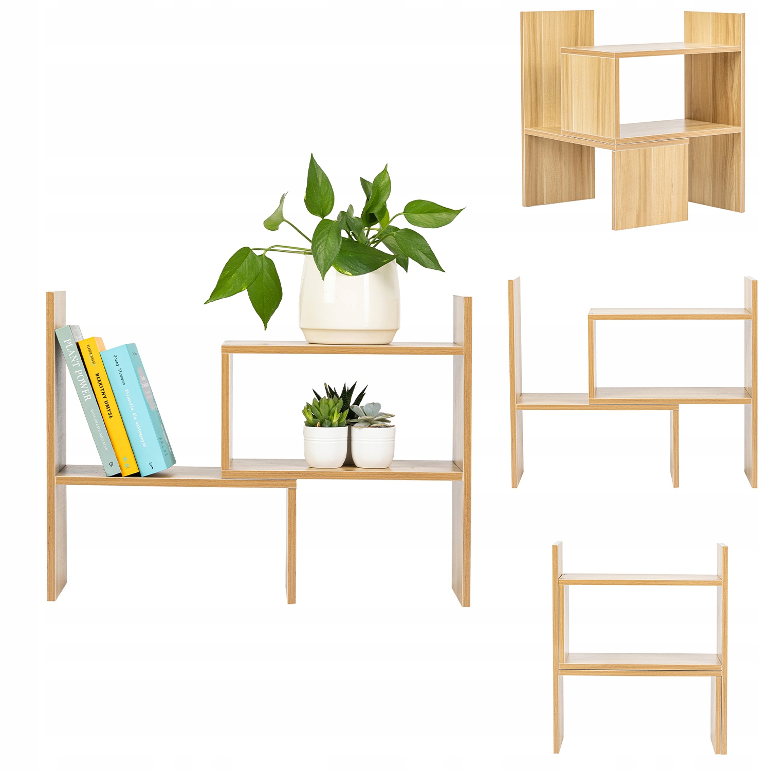 Nowoczesny stojak regał na książki modułowy narożny półka z MDF Home 70cm