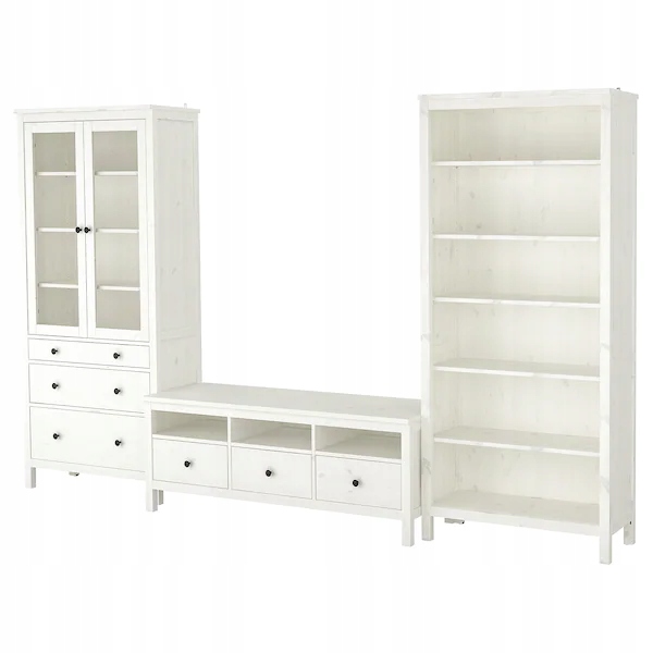 IKEA HEMNES Zestaw mebli TV bejca 326x197 cm (392.995.65) • Cena