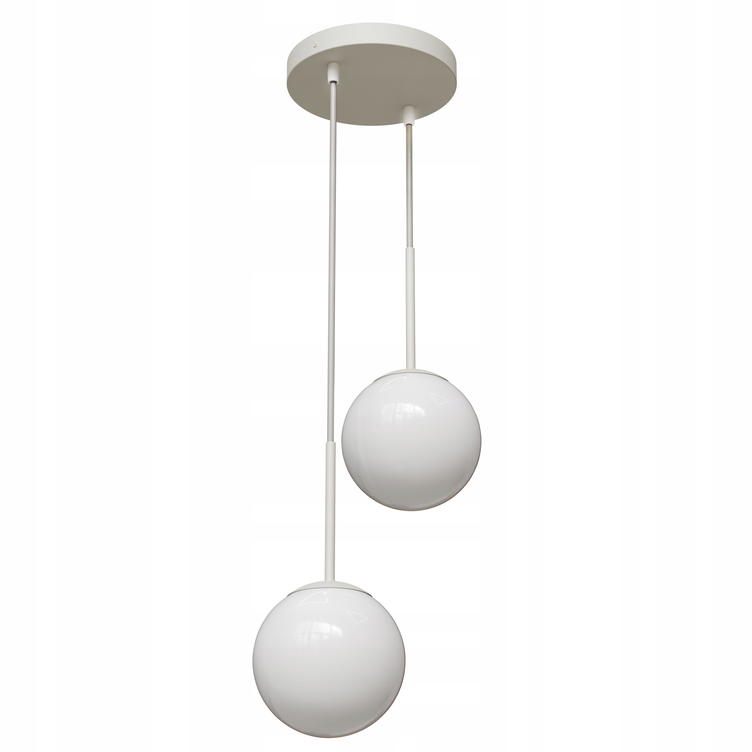 Lampa Wisząca Sufitowa Led 2x G9 Kule Klosz Mleczny Loft Żyrandol Kaszmir
