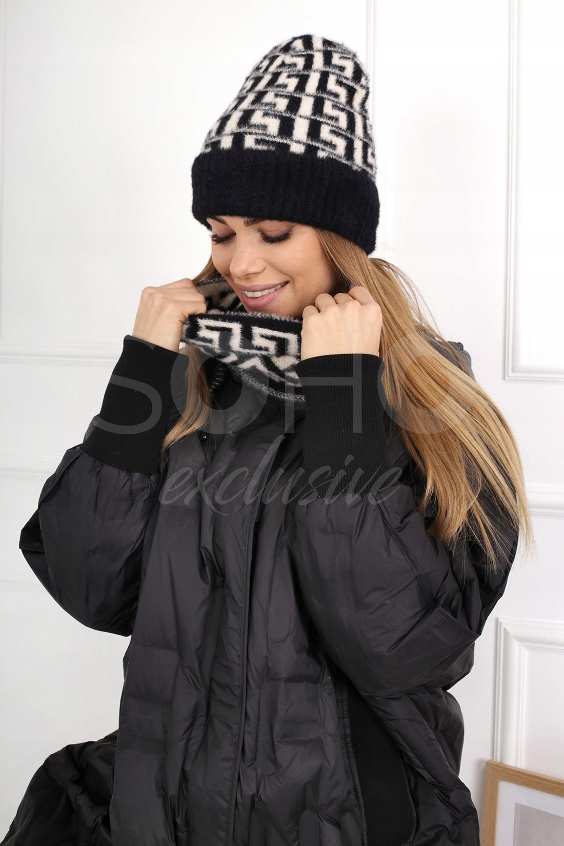 KOMPLET CZAPKA KOMIN ALPAKA PRODUKT POLSKI 2197 Materiał dominujący inny