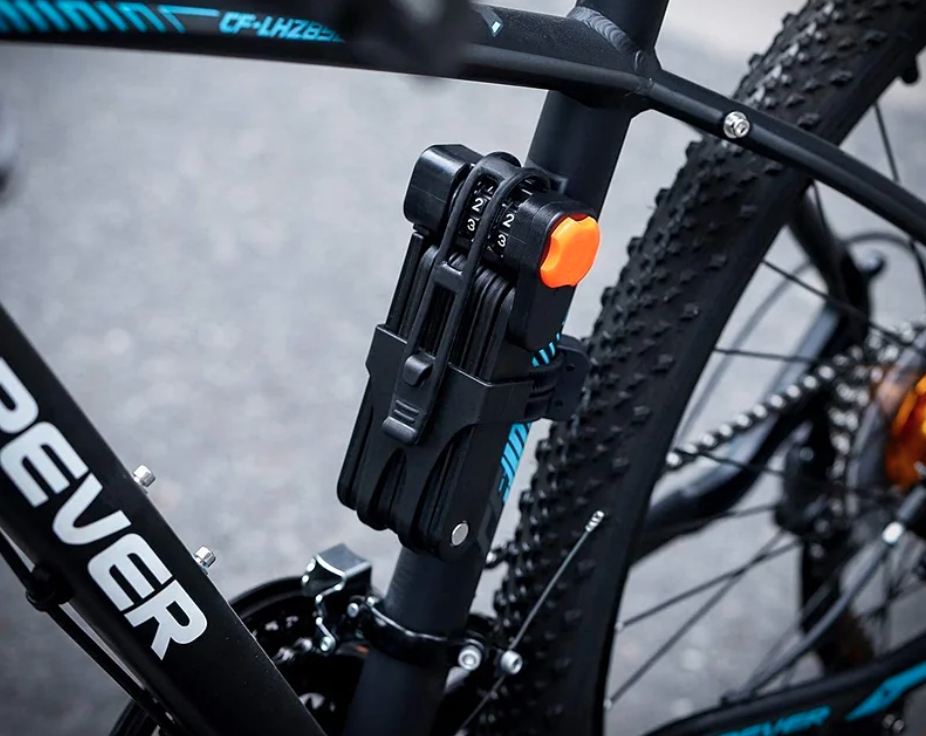 ZAPIĘCIE ROWEROWE DO ROWERU SKŁADANE BLOKADA SZYFR UTWARDZANA STAL Rodzaj zapięcie składane