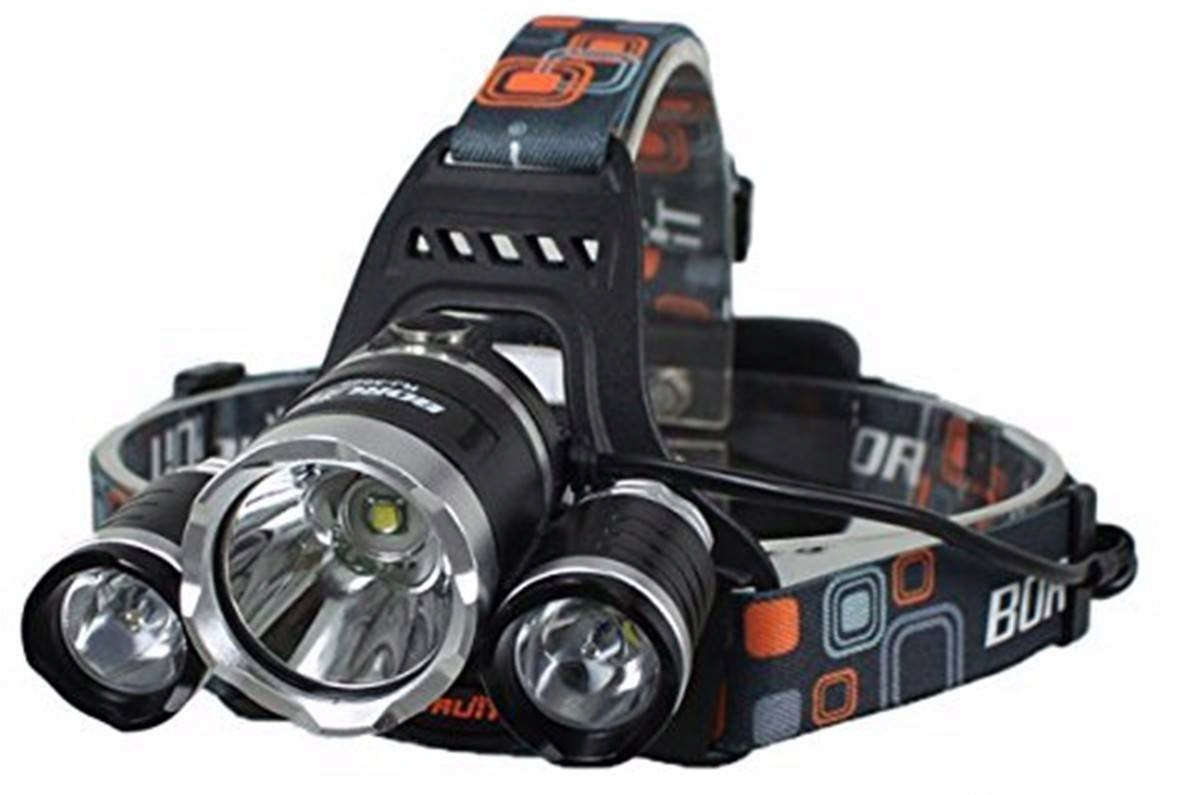 

Mocna Latarka Czołowa 3X Led Cree T6 Na Głowę Aku