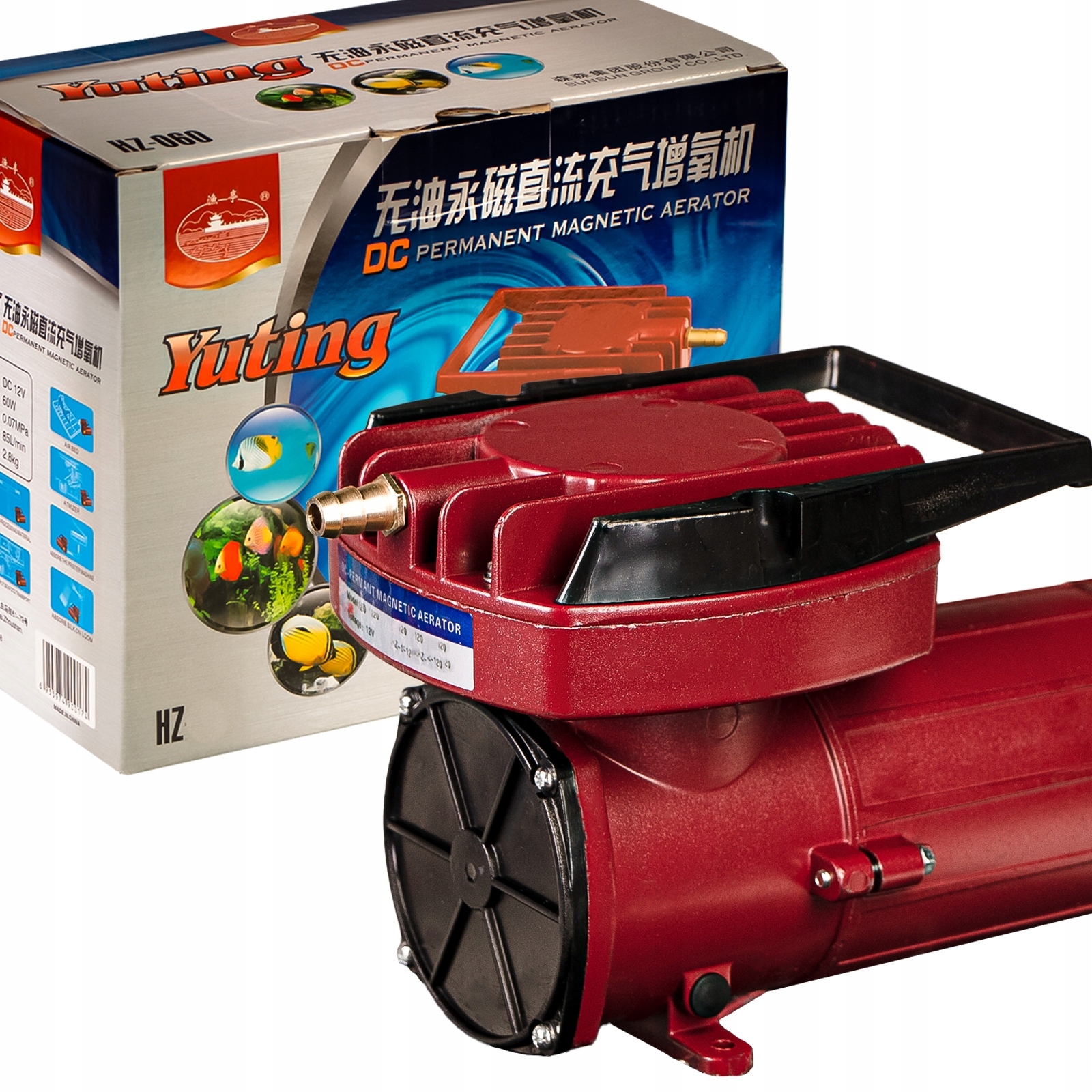 Výkonná Vzduchová Pumpa 12V 7500L H, Vysoký Tlak, Bezolejová Sunsun