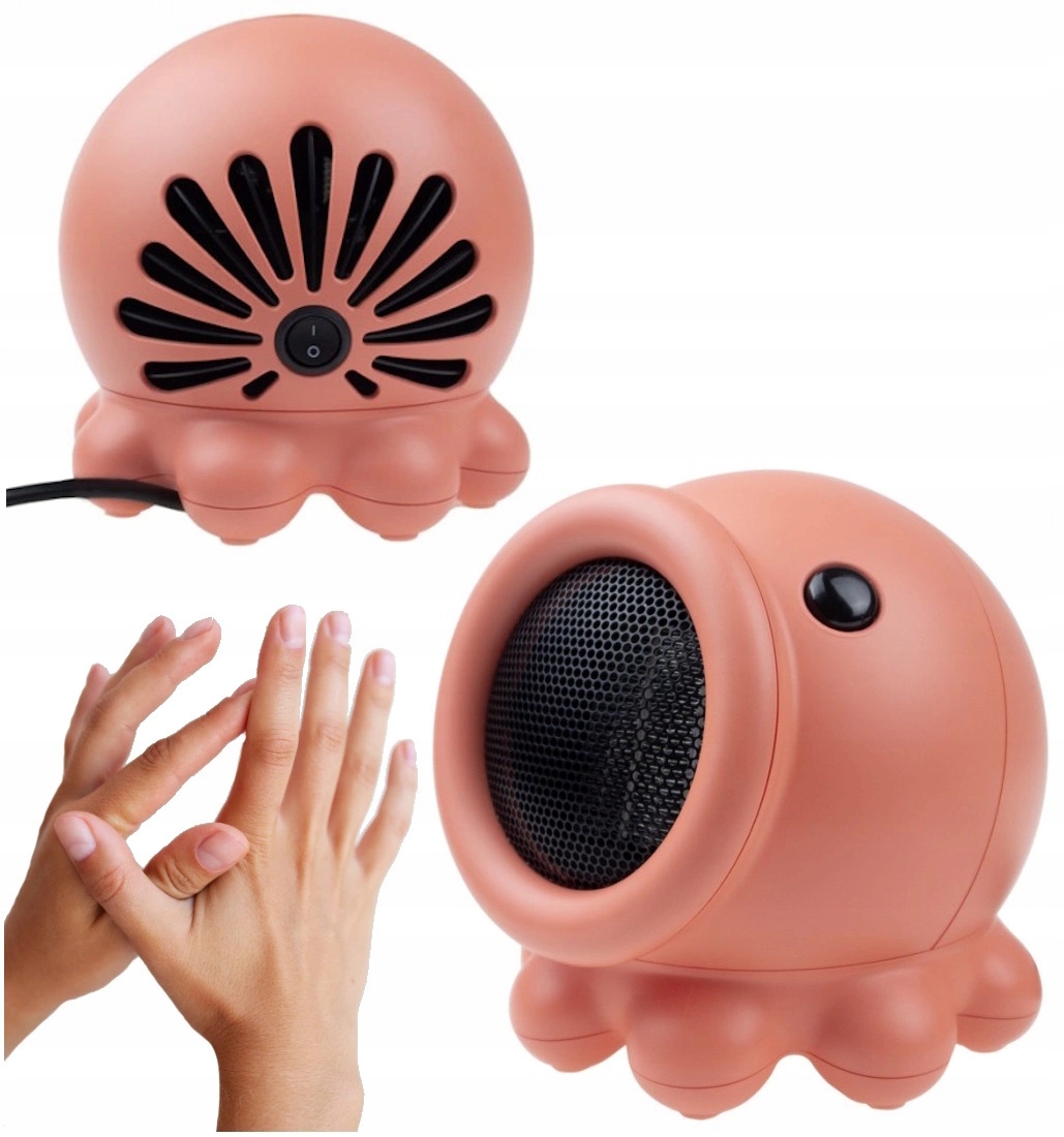 Ohřívač Mini Farelka Termoventilátor Síťový Chobotnice Růžový 500W 230V