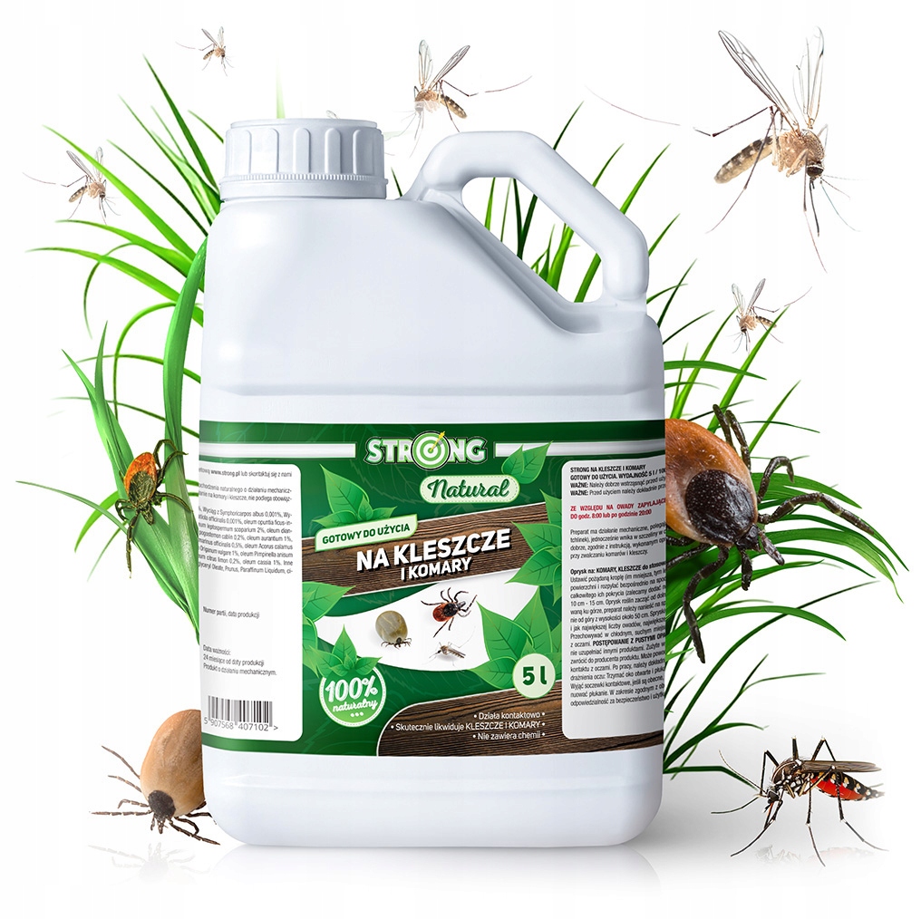 Naturalny Środek Na Kleszcze I Komary Oprysk Na Kleszcze Strong Natural 5 L