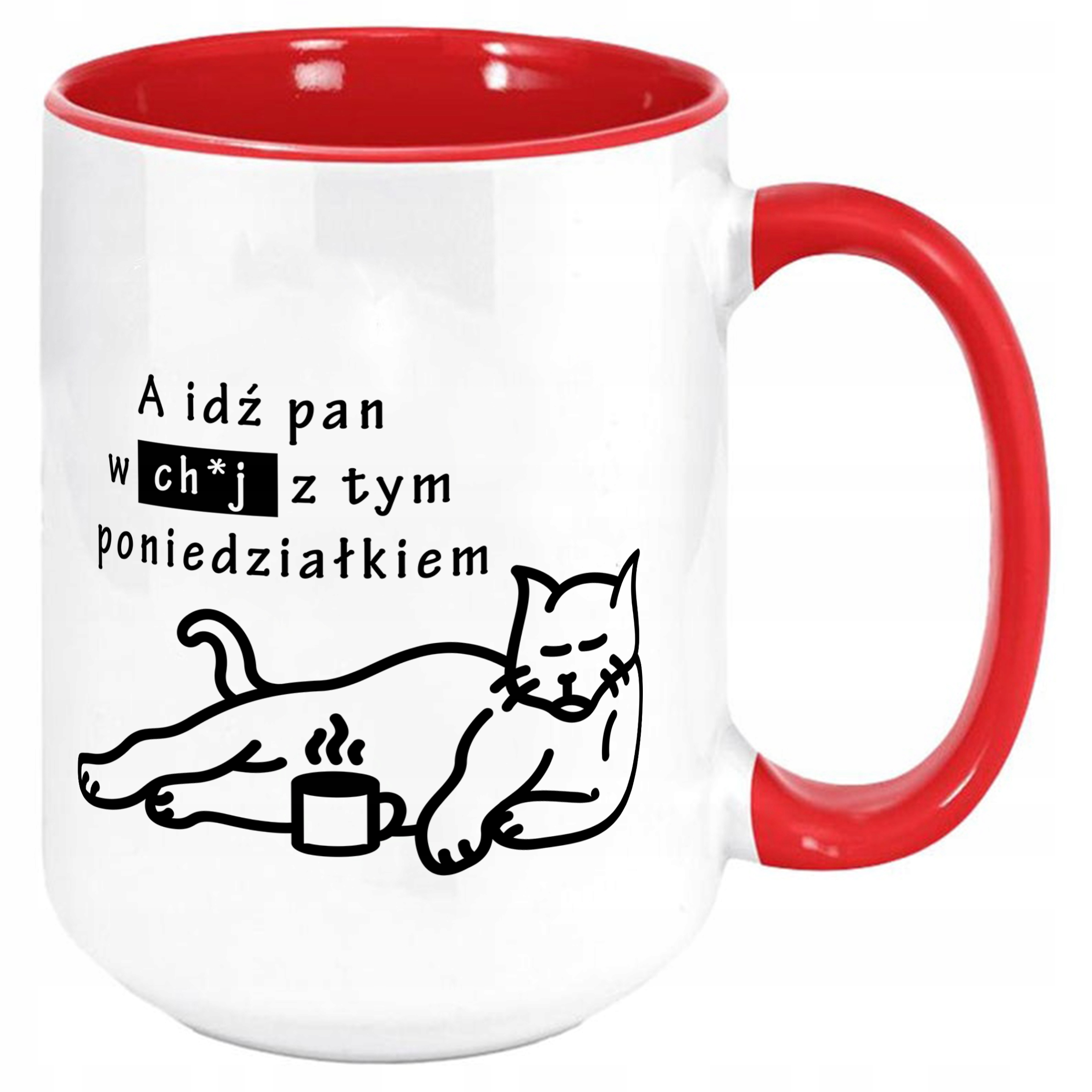 

Duży Kubek Ucho Wnętrze Czerw 440ml Do Pracy 56