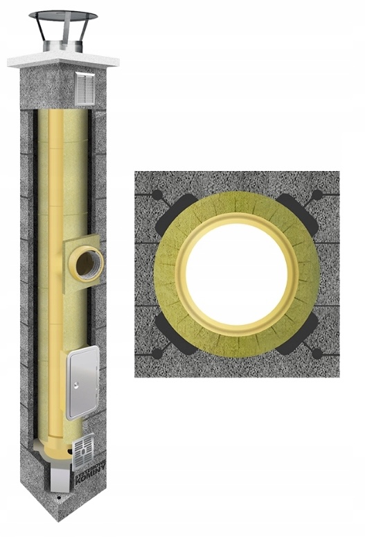 Keramický komínový systém K fi 180 14 m, zateplený izolační set