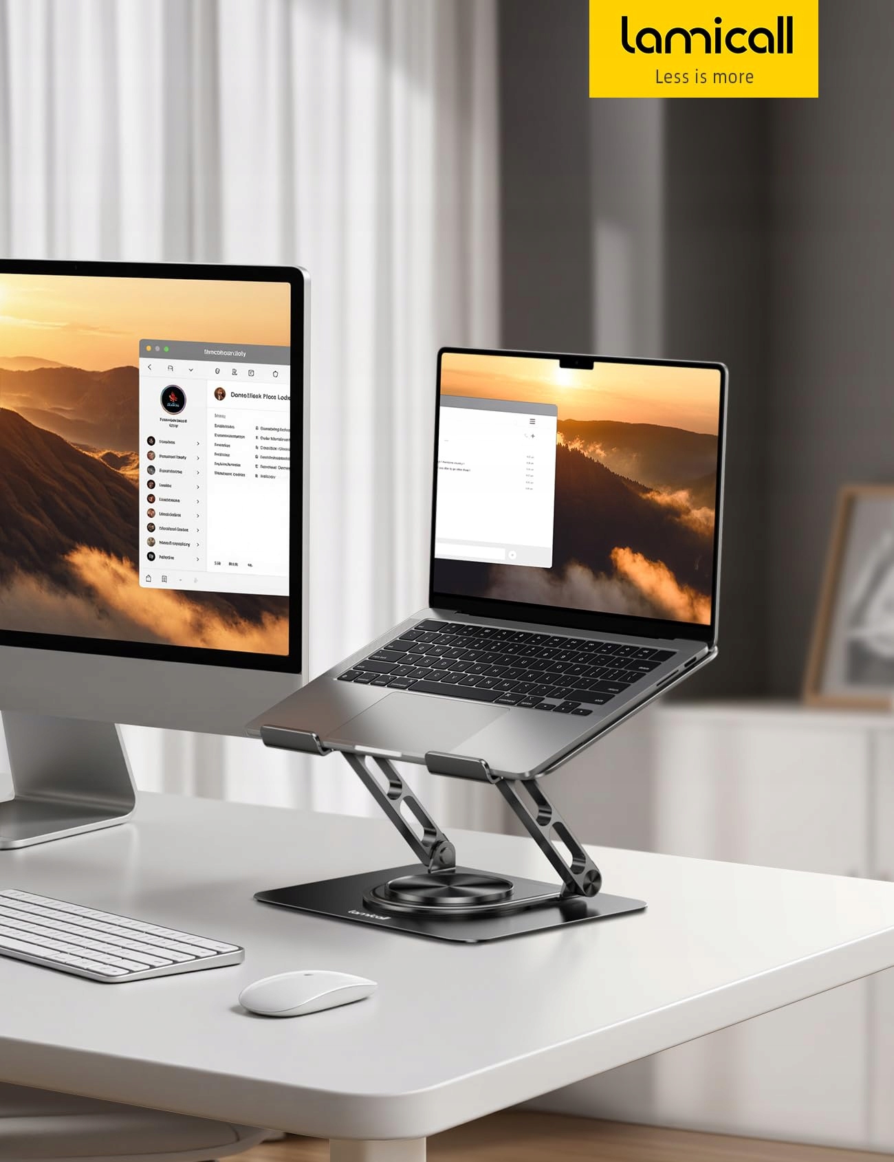 LAMICALL Regulowany Stojak Na Laptopa Obrotowy Aluminiowy 10-17.3 Cala — miniatura 7