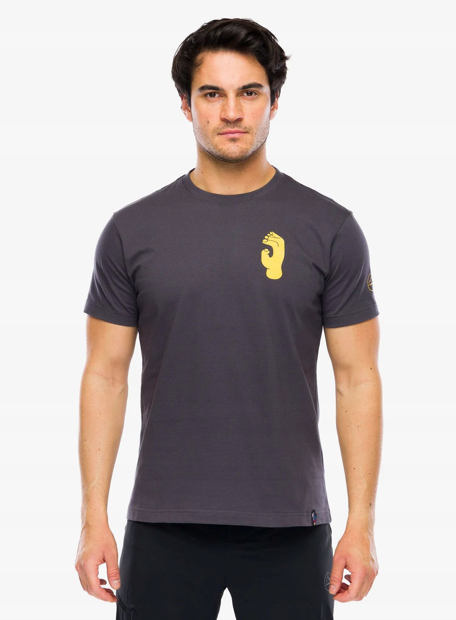 Koszulka bawełniana La Sportiva Crimp onyx/yellow L