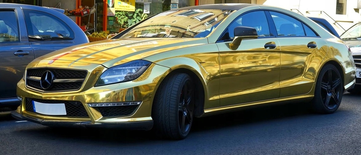 FOLIA ZLOTY CHROM ZLOTA CHROMOWANA 200cm x 152cm Length 200 cm