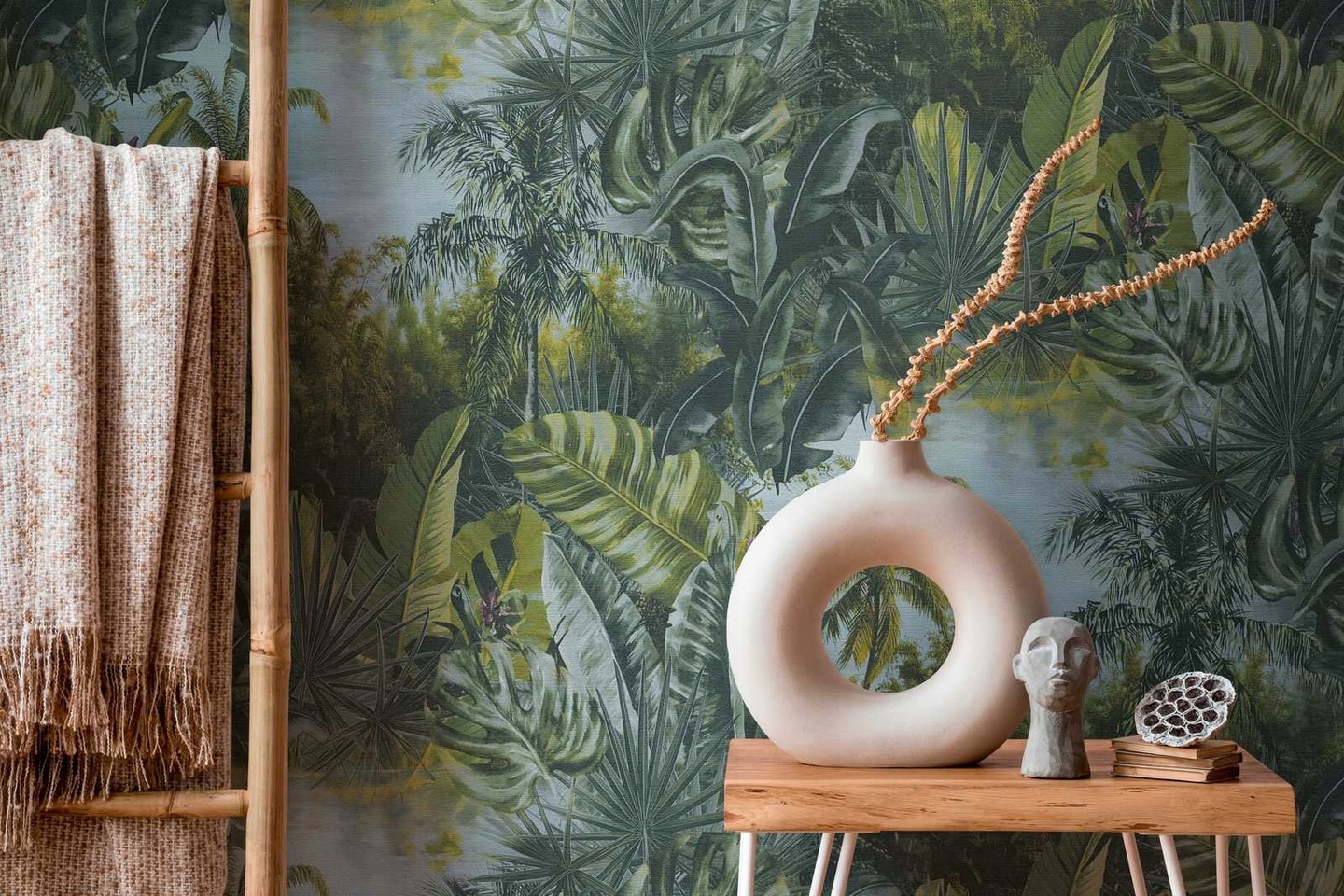 Tapeta na flizelinie dżungla egzotyka zielona