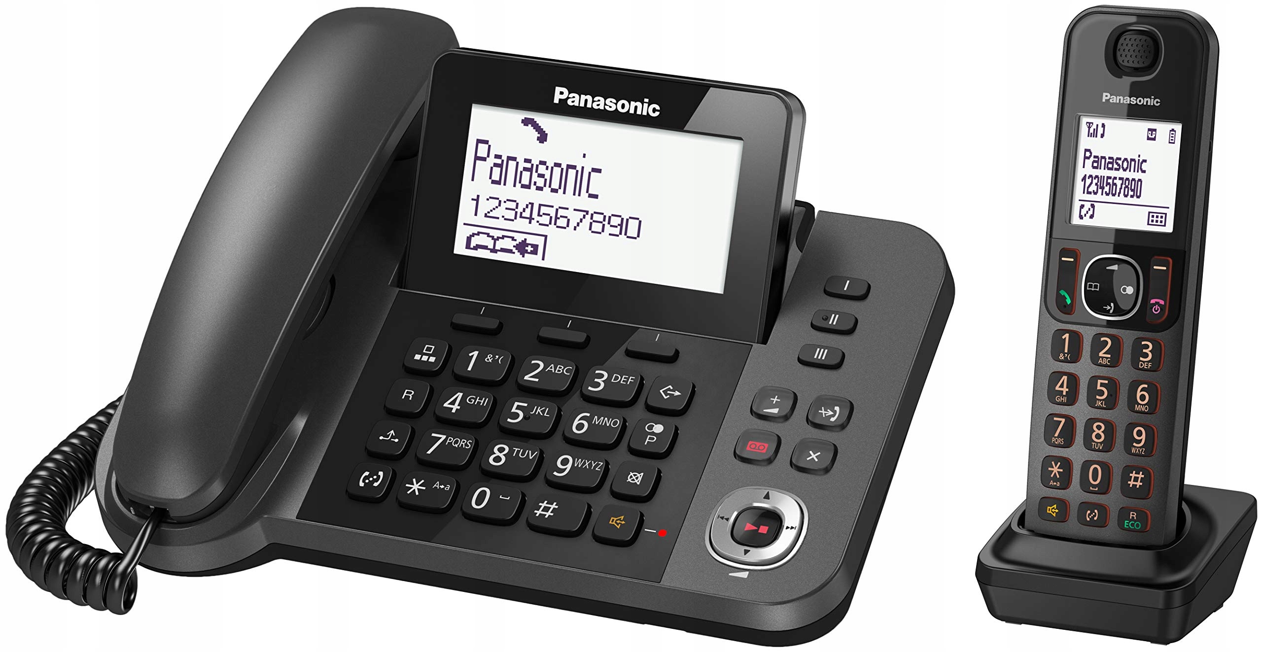 Telefon bezprzewodowy Panasonic KX-TGF320EXM, Dect, 3,4'', czarny