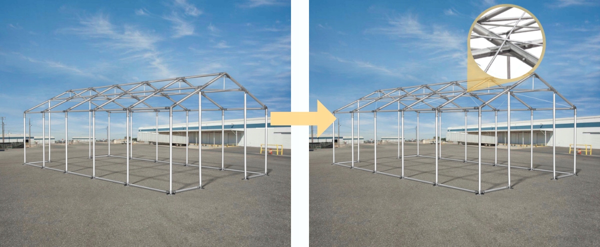 Linki naciągi dachowe do namiot całoroczny 8m szer Producent Das Company