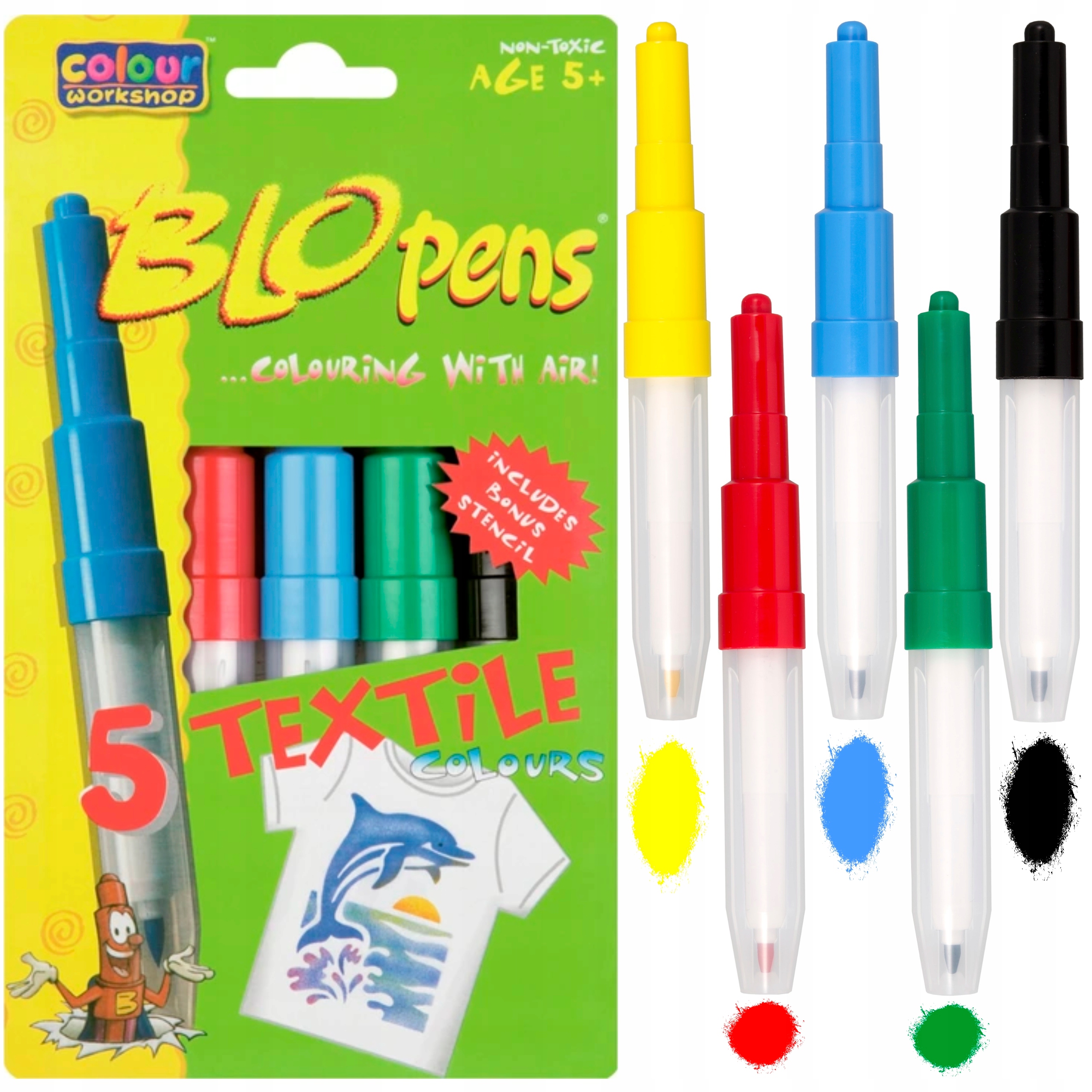 Dmuchane mazaki pisaki do tkanin Centropen 5 szt