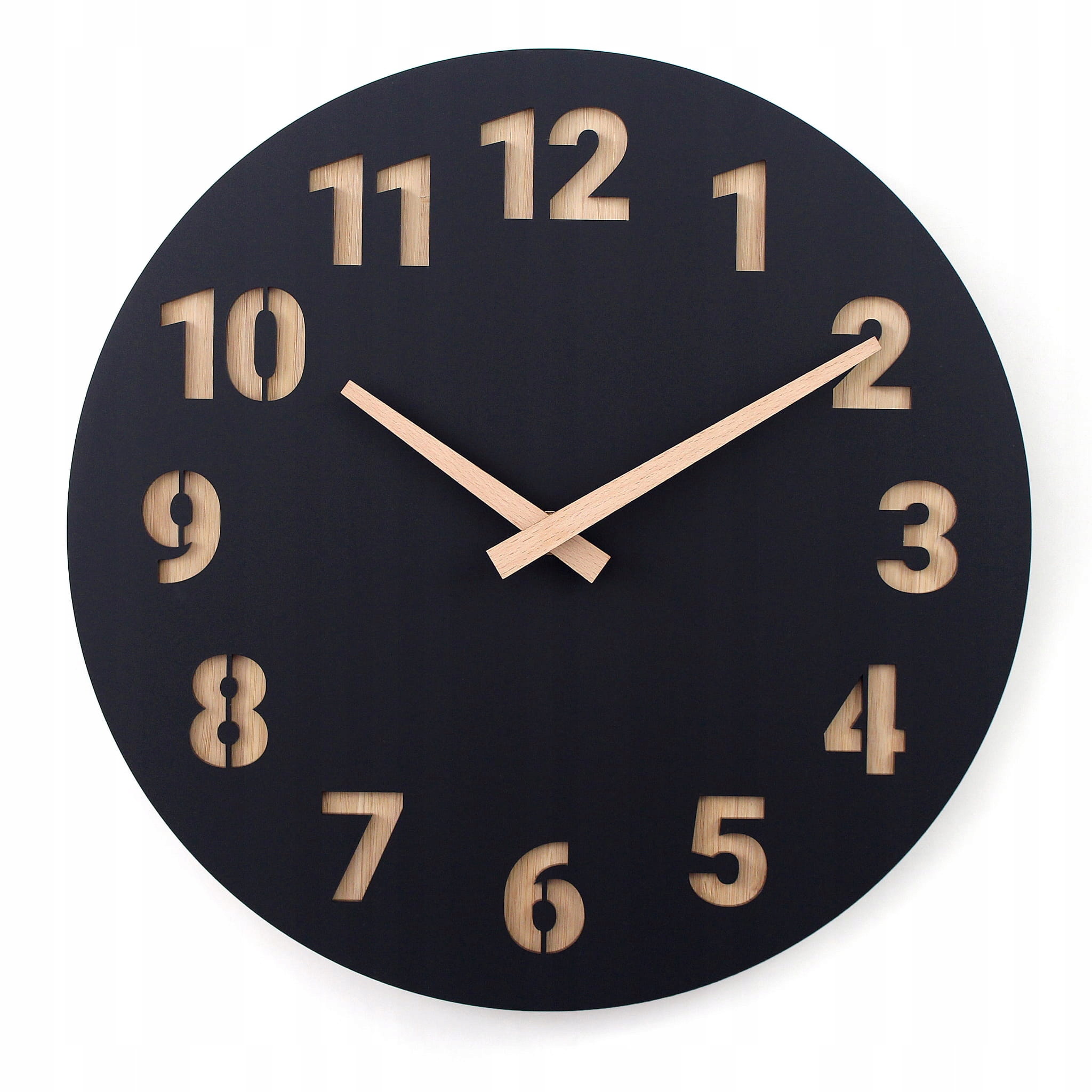 

Nowoczesny Zegar Ścienny Z323 Loft Czarny Drewno