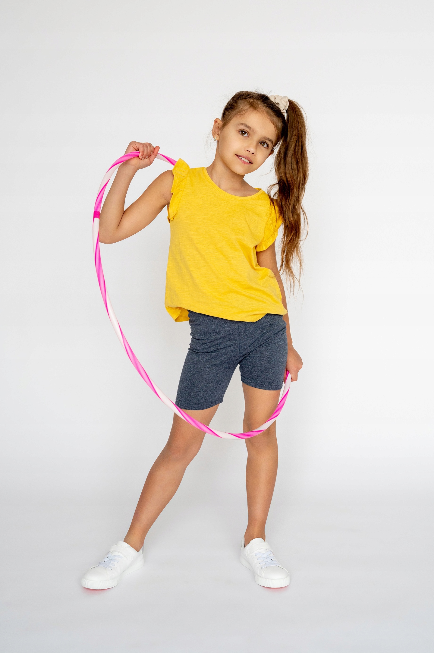 DZIECIĘCE LEGGINSY 1/2 KOLARKI GETRY JASNY RÓŻ 140 Długość brak informacji