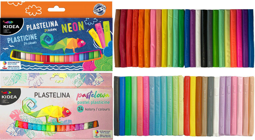 

Kidea Plastelina Szkolna 24 Neonowe 24 Pastelowe
