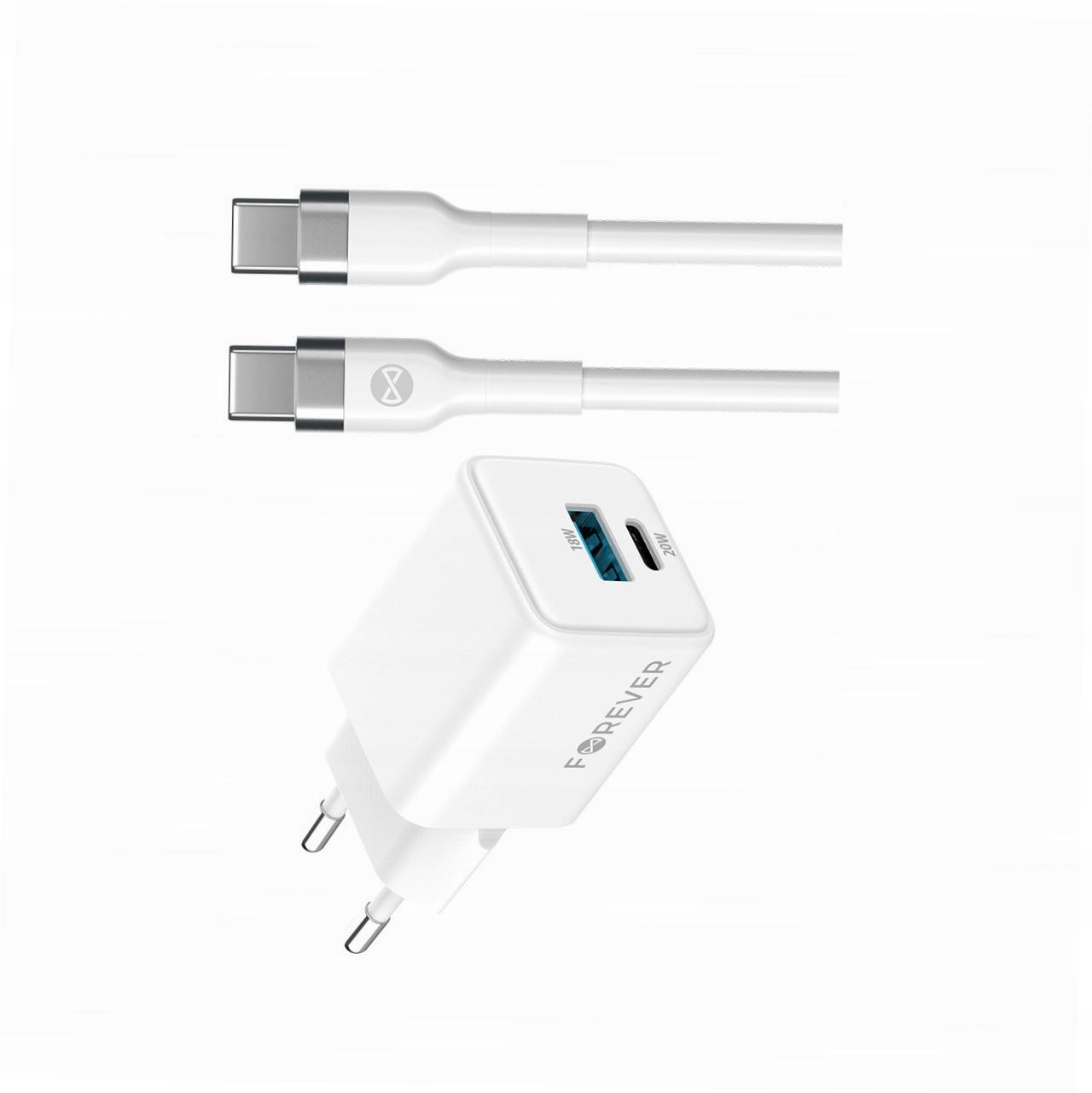 Szybka ładowarka GaN 20W 2 wejścia Usb i Usb-c z kablem do Realme 9