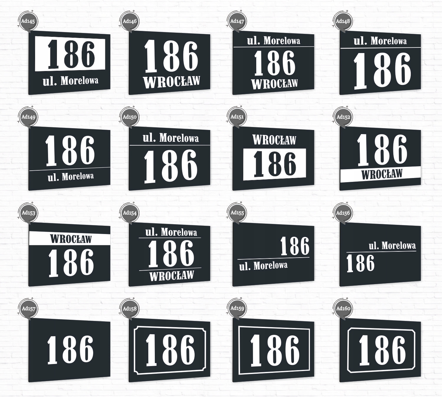 Tabliczka ADRESOWA ALUMINIOWA Tablica NUMER DOMU Kod producenta Tabliczka adresowa Numer antracyt 40x30